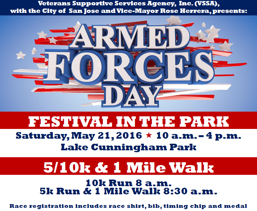 Armed Forces Day Run and Festival in the Park San Jose, CA on Sat