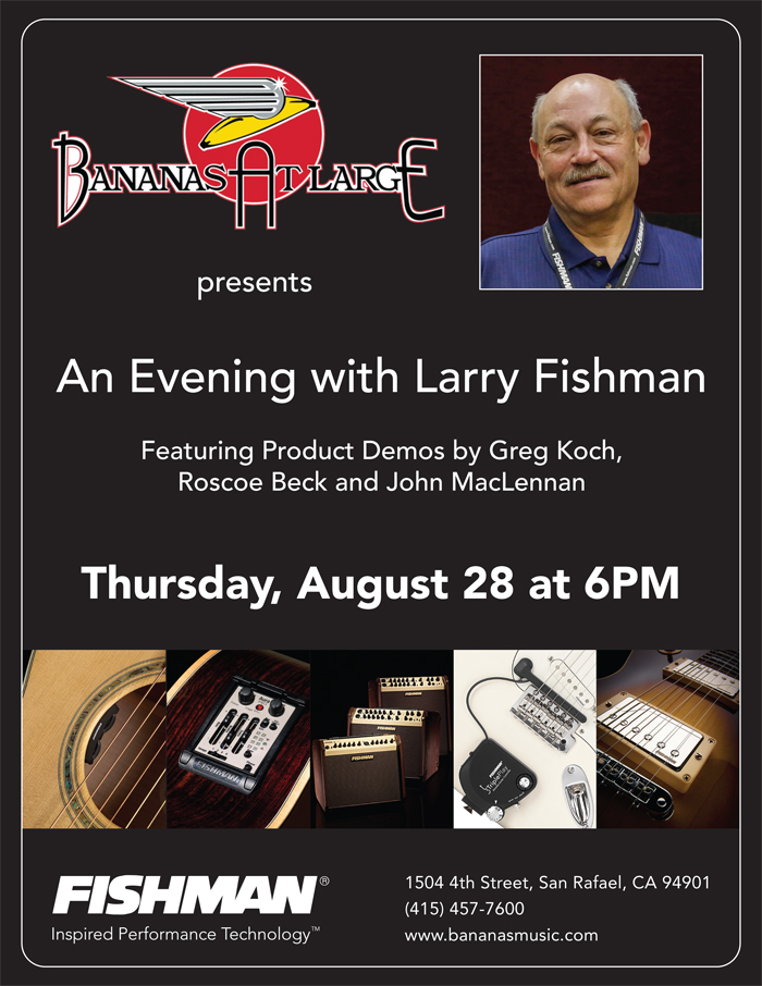 An Evening with Larry Fishman San Rafael, CA on Thu Aug 28, 2014 at