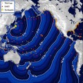 NOAA released this map with tsunami travel times.