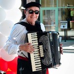 Accordion player at Left Bank Santana Row.