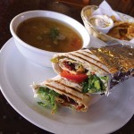 Village Falafel's Armenian fare includes a soujouk wrap with pita chips and lentil soup.