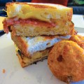 WESTERN FARE: The Butch Cassidy sandwich with Tater Balls. Photograph by Amy Buchanan