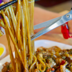 Paik’s serves up noodle dishes that actually require shears to cut them down to a manageable size. (Photo by John Dyke)