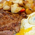 Those looking for lighter spring fare can look elsewhere; at the Mini Gourmet, traditional steak and eggs is where it’s at. Photo by John Dyke