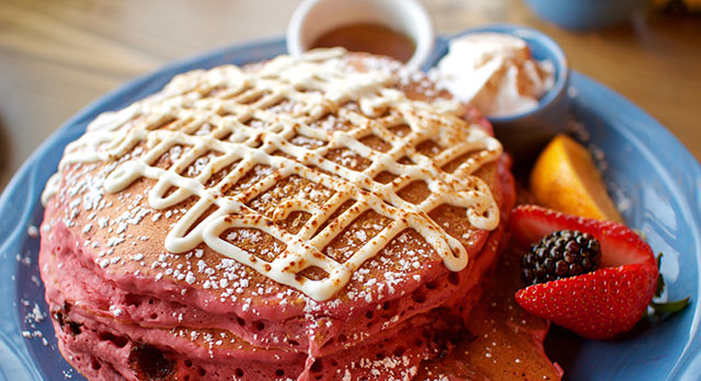 STACKED: Be prepared to wait for these fluffy pancakes—The Breakfast Club almost always has a line on weekends.